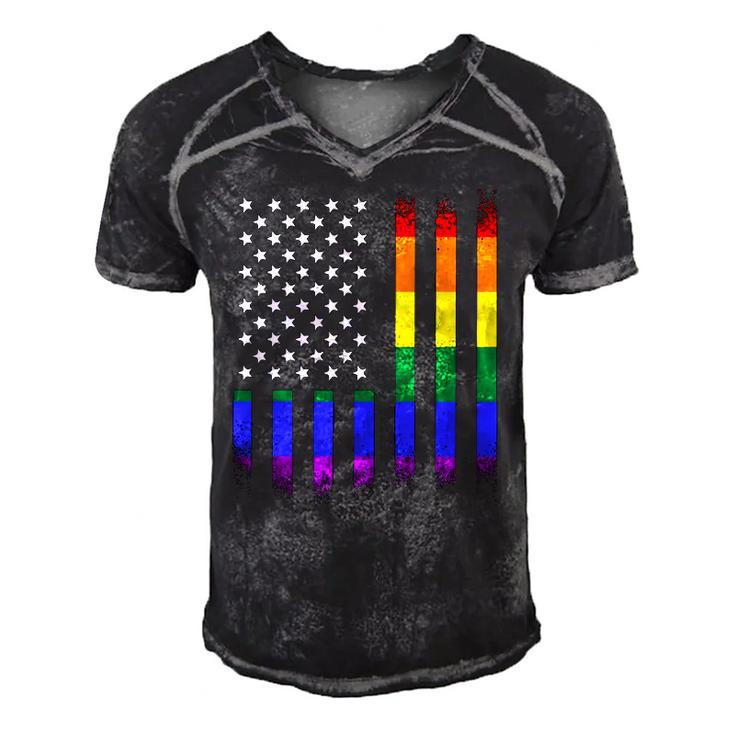 Lgbt Lgbtq Pride Month4th Of July Flag Men Women Kid Men's Short Sleeve V-neck 3D Print Retro Tshirt