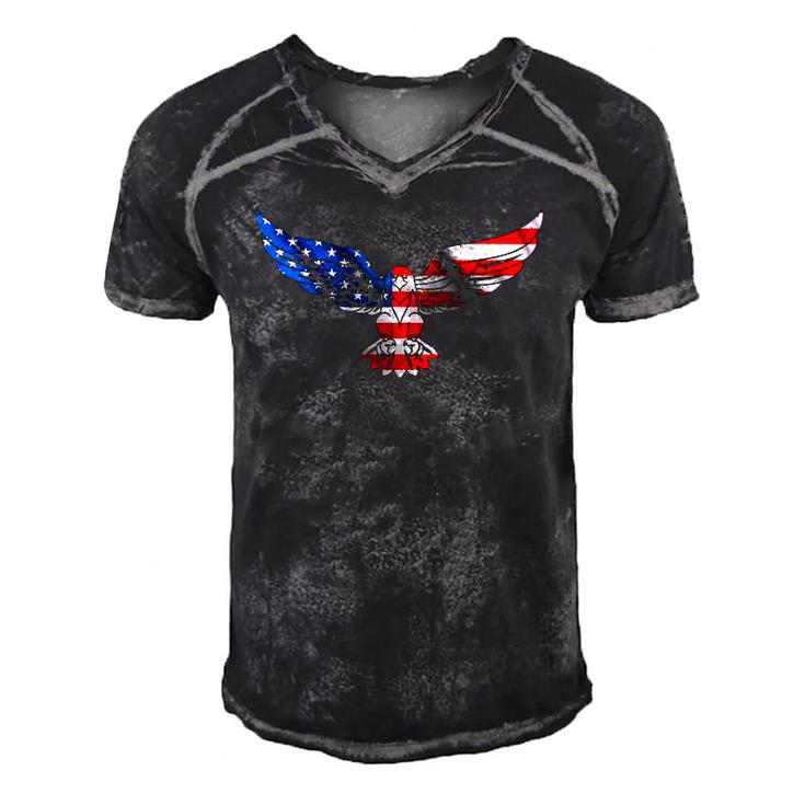 Liberty Freedom 4Th Of July Patriotic Us Flag Bald Eagle Men's Short Sleeve V-neck 3D Print Retro Tshirt