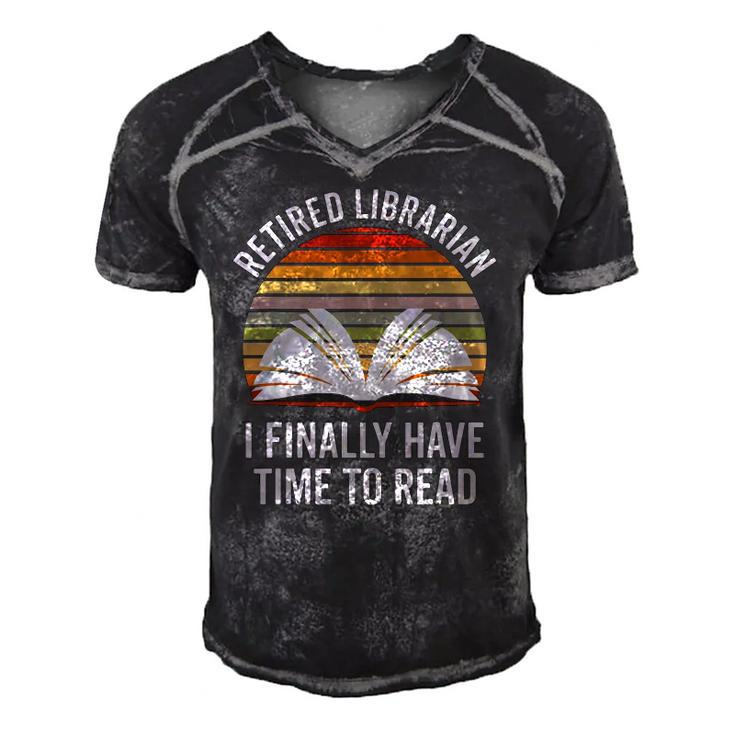 Librarian Retirement Funny Library Books Lovers Vintage Gift Men's Short Sleeve V-neck 3D Print Retro Tshirt