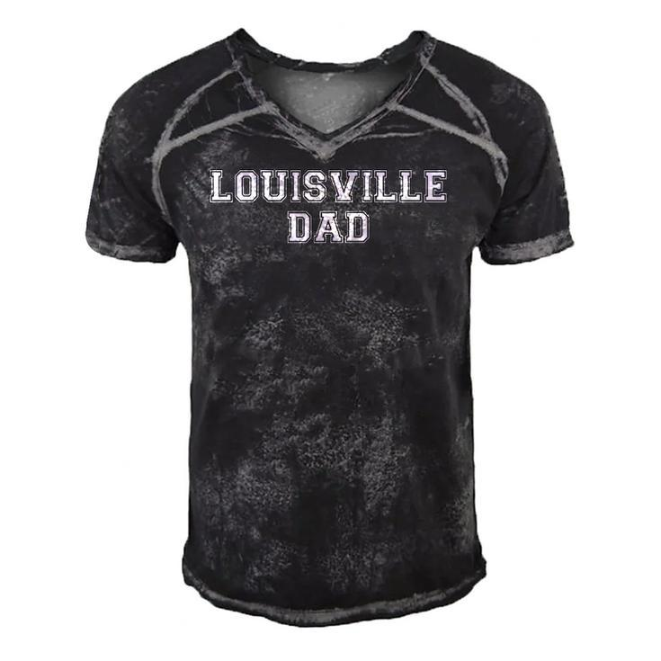 Louisville Dad Basketball Football Baseball Fan Pride Men's Short Sleeve V-neck 3D Print Retro Tshirt