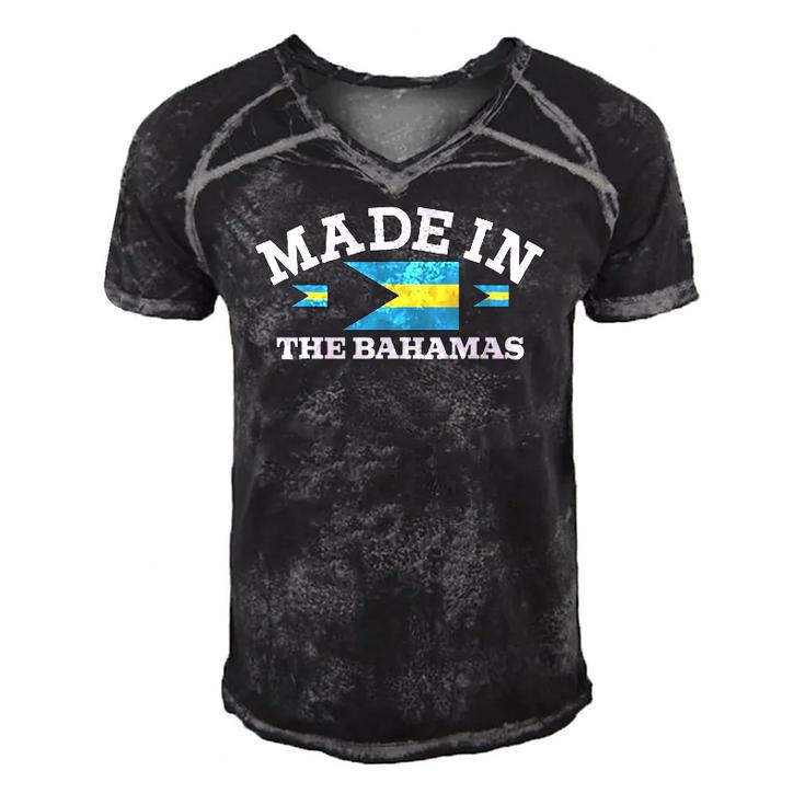 Made In The Bahamas Bahamian Flag Men's Short Sleeve V-neck 3D Print Retro Tshirt