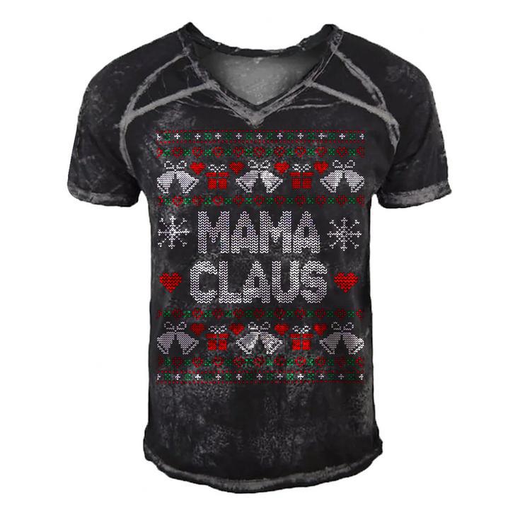 Mama Claus Christmas Ugly Sweater Men's Short Sleeve V-neck 3D Print Retro Tshirt