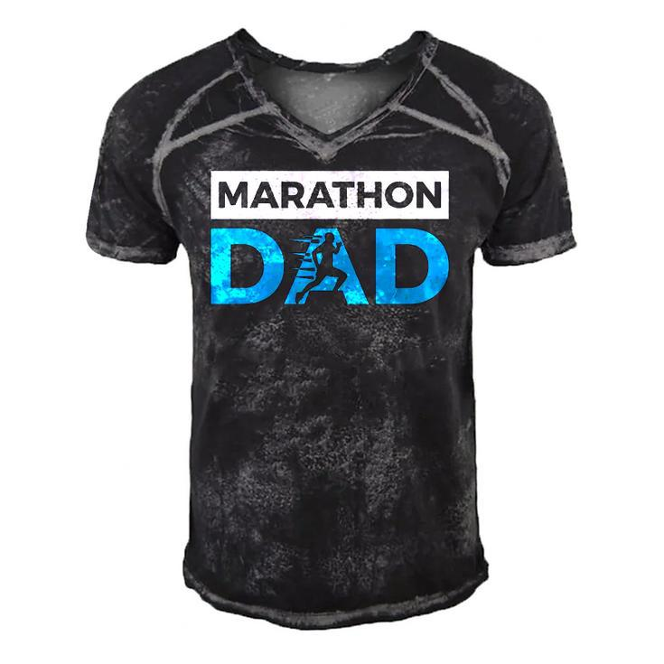 Marathon Dad Funny Sport Running Fathers Day Gift Men's Short Sleeve V-neck 3D Print Retro Tshirt