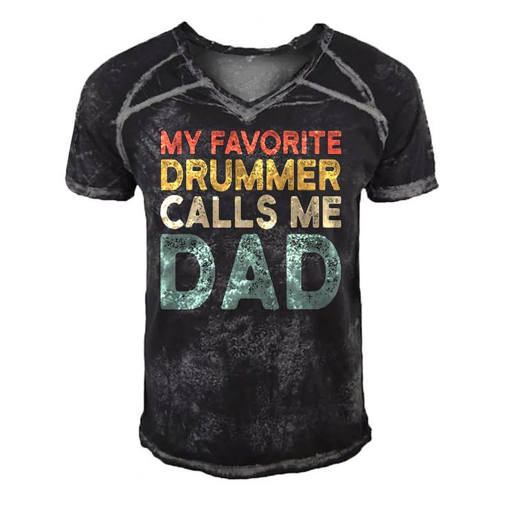 Marching Band Retro Drumline Dad Funny Gift For Daddy Men's Short Sleeve V-neck 3D Print Retro Tshirt