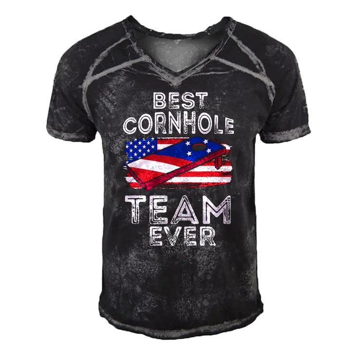 Matching Cornhole Gift For Tournament - Best Cornhole Team Men's Short Sleeve V-neck 3D Print Retro Tshirt