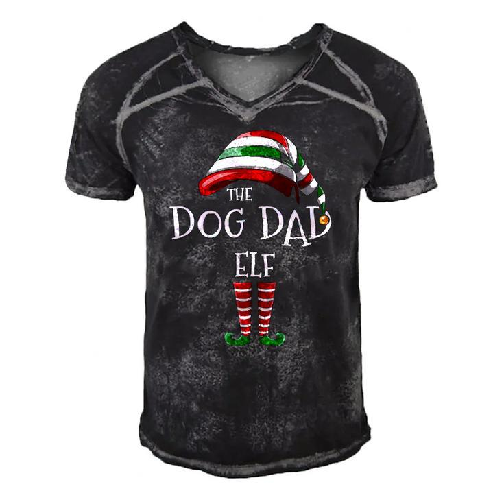 Matching Family Funny The Dog Dad Elf Christmas Group Men's Short Sleeve V-neck 3D Print Retro Tshirt