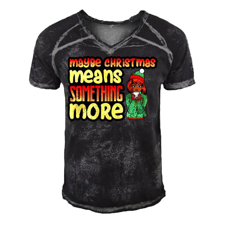 Maybe Christmas Means Something More 557 Shirt Men's Short Sleeve V-neck 3D Print Retro Tshirt