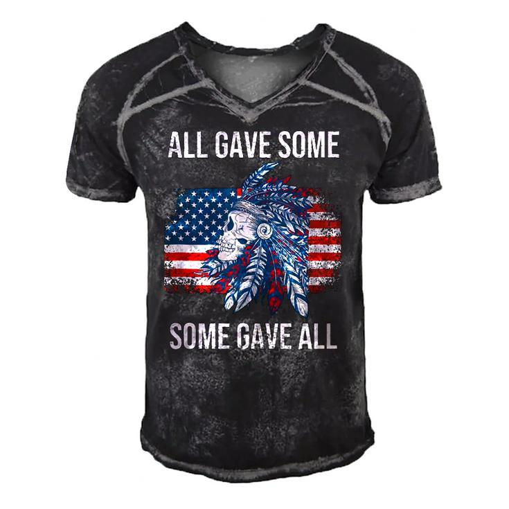 Memorial Day Military Vintage Us Patriotic American Skull  Men's Short Sleeve V-neck 3D Print Retro Tshirt