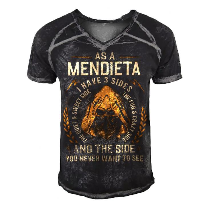 Mendieta Name Shirt Mendieta Family Name Men's Short Sleeve V-neck 3D Print Retro Tshirt