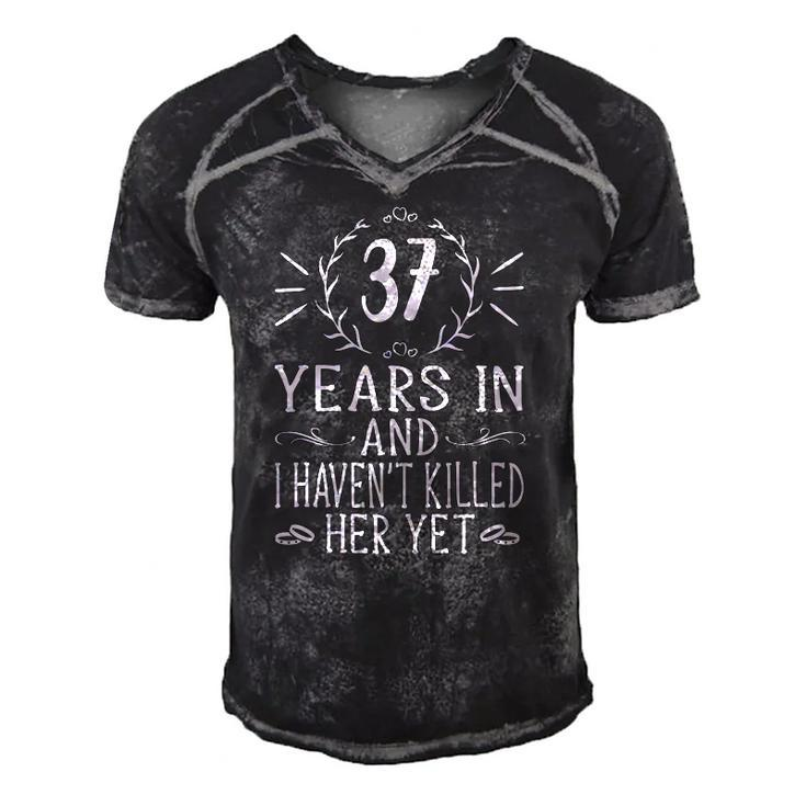 Mens 37Th Wedding Anniversary Gifts For Him - 37 Years Marriage Men's Short Sleeve V-neck 3D Print Retro Tshirt
