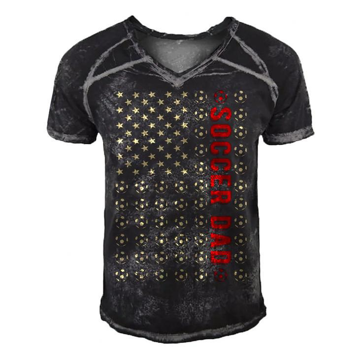 Mens 4Th Of July Soccer Dad Patriotic American Flag Fathers Day  Men's Short Sleeve V-neck 3D Print Retro Tshirt