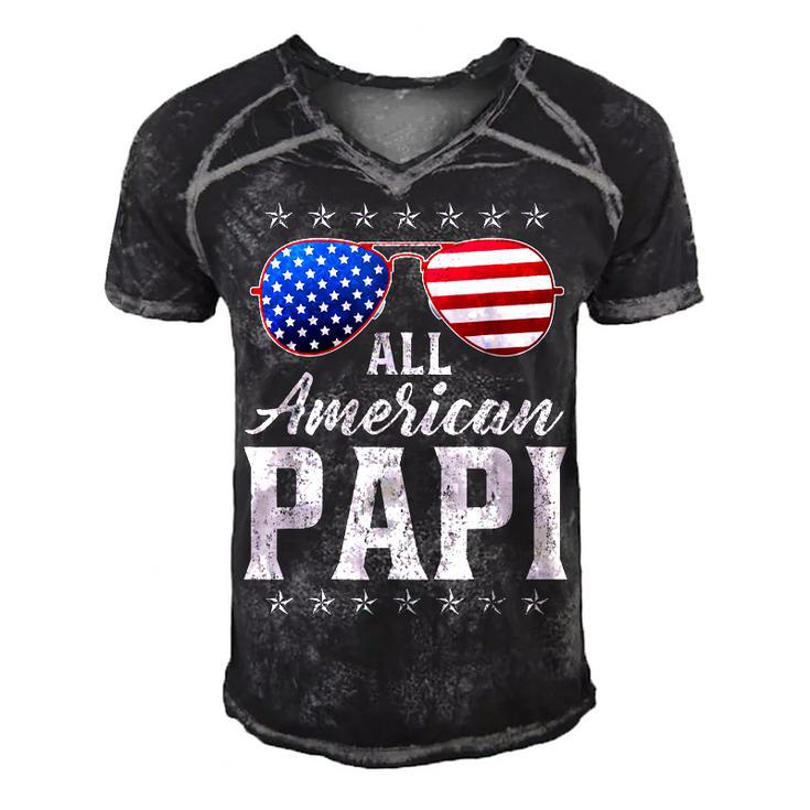 Mens All American Papi 4Th Of July  Fathers Day Papi Gift  Men's Short Sleeve V-neck 3D Print Retro Tshirt