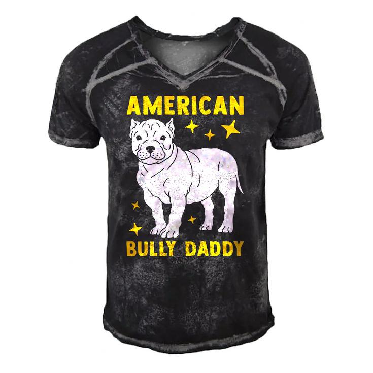 Mens American Bully Dad Puppy Dog Owner American Bully Men's Short Sleeve V-neck 3D Print Retro Tshirt