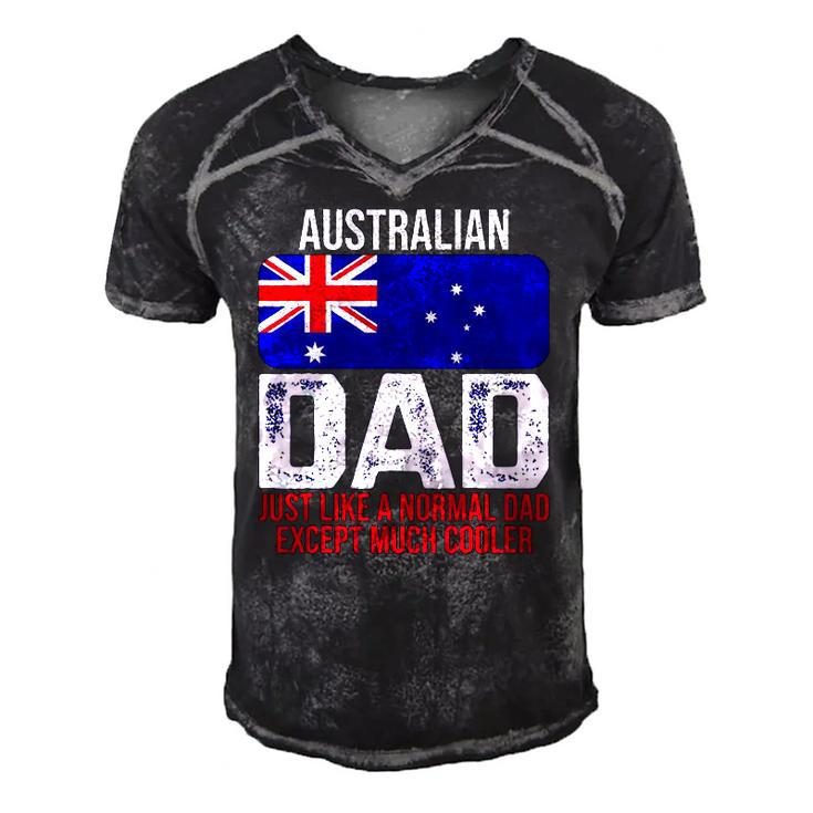 Mens Australian Dad Australia Flag Design For Fathers Day Men's Short Sleeve V-neck 3D Print Retro Tshirt