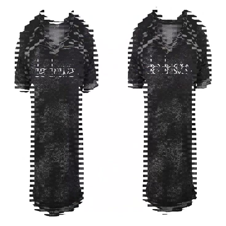 Mens Be Brave Inspirational Courageous Men's Short Sleeve V-neck 3D Print Retro Tshirt