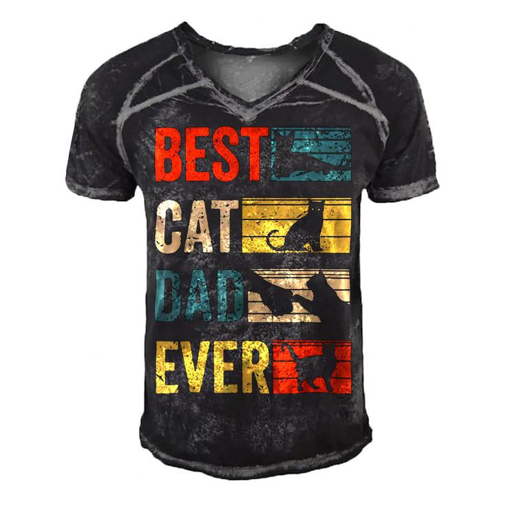 Mens Best Cat Dad Ever Funny Fathers Day Gifts  461 Trending Shirt Men's Short Sleeve V-neck 3D Print Retro Tshirt