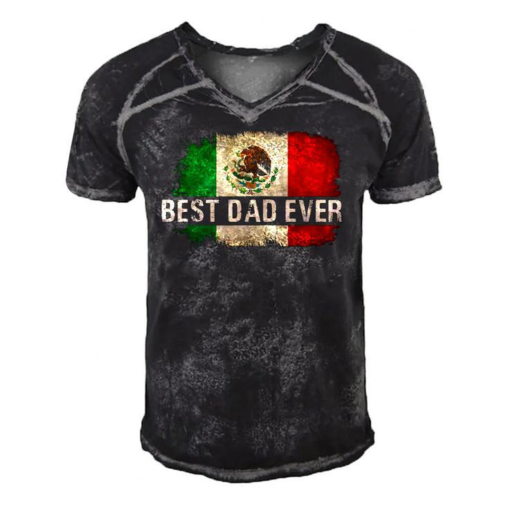 Mens Best Mexican Dad Ever Mexican Flag Pride Fathers Day Gift Men's Short Sleeve V-neck 3D Print Retro Tshirt