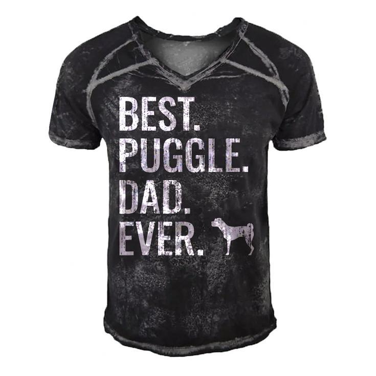 Mens Best Puggle Dad Ever - Cool Dog Owner Puggle Men's Short Sleeve V-neck 3D Print Retro Tshirt