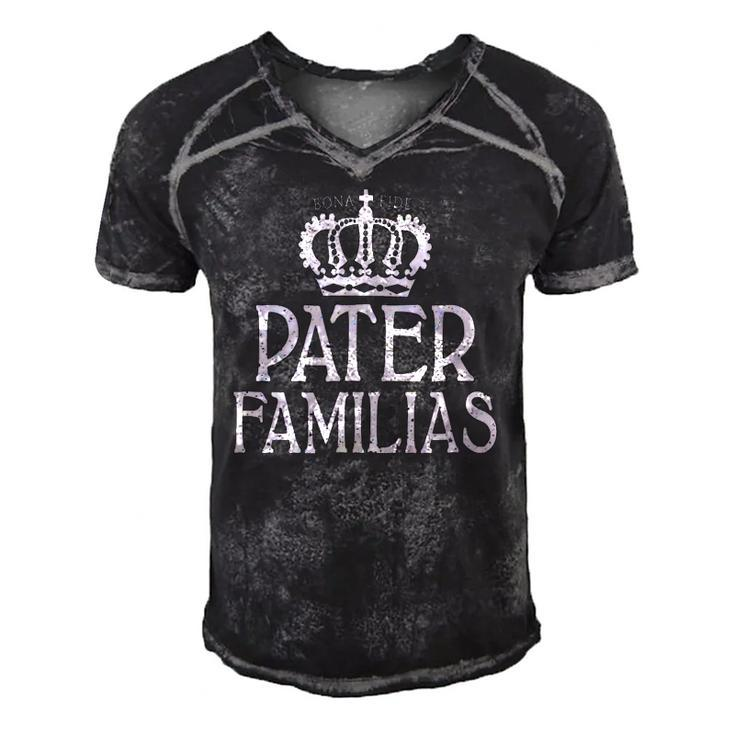 Mens Bona Fide Pater Familias Fathers Day Crown Men's Short Sleeve V-neck 3D Print Retro Tshirt