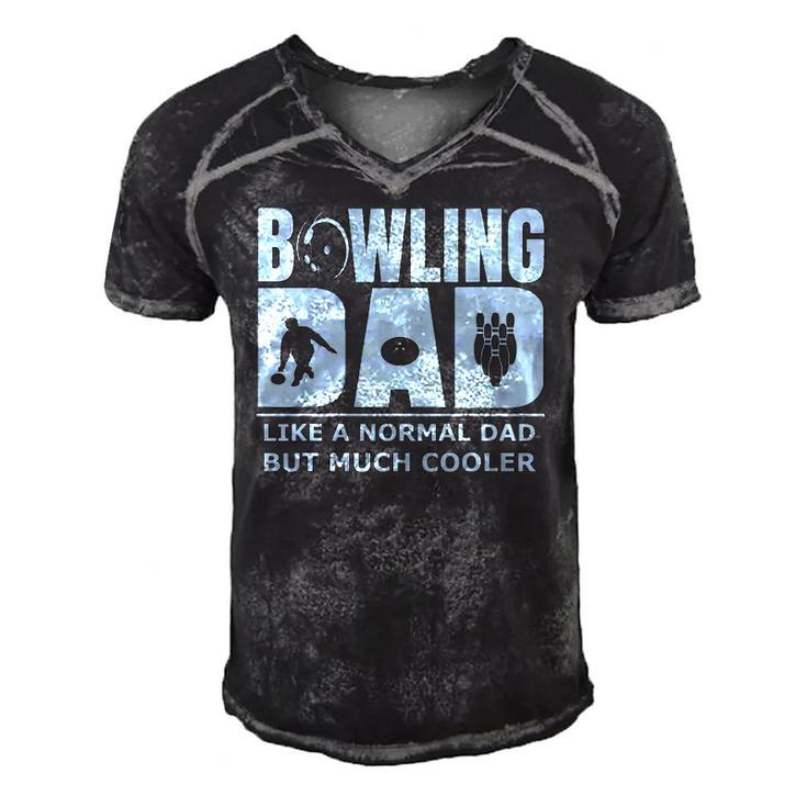 Mens Bowling Dad Funny Ten Pin Bowler Unique Affordable Gift Idea Men's Short Sleeve V-neck 3D Print Retro Tshirt