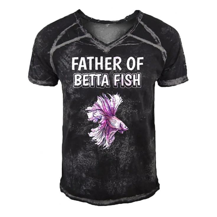 Mens Boys Betta Fish Dad Fathers Day Father Of Betta Fish Men's Short Sleeve V-neck 3D Print Retro Tshirt