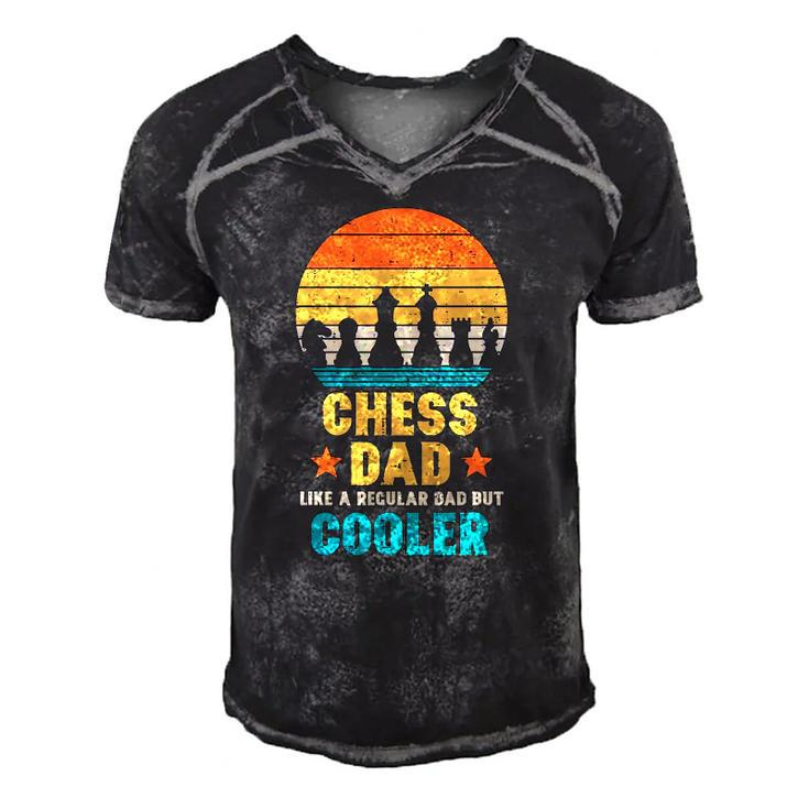 Mens Chess Dad Regular But Cooler Retro Fathers Day Player Men Men's Short Sleeve V-neck 3D Print Retro Tshirt