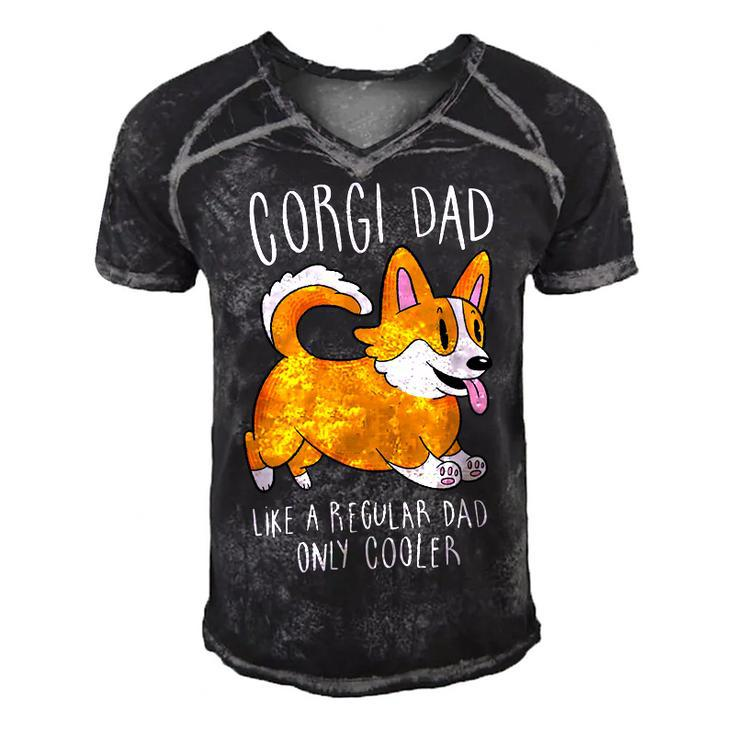 Mens Corgi Dad Like A Regular Dad Only Cooler - Funny Corgi Men's Short Sleeve V-neck 3D Print Retro Tshirt