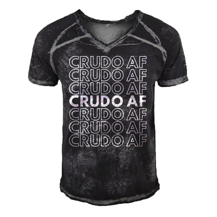 Mens Crudo Af Funny Mexican Slang Men's Short Sleeve V-neck 3D Print Retro Tshirt