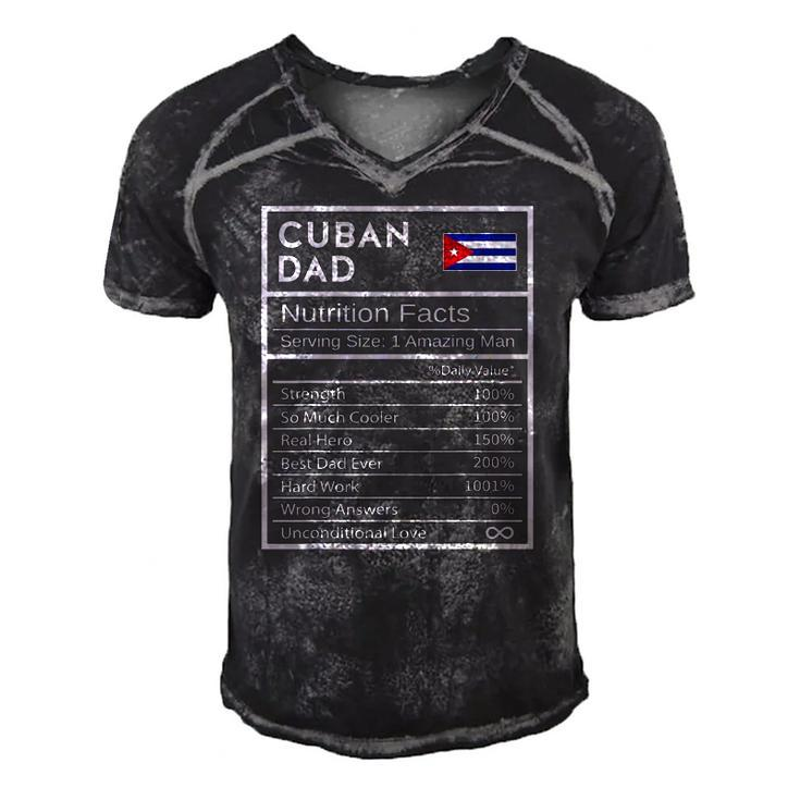 Mens Cuban Dad Nutrition Facts National Pride Gift For Dad Men's Short Sleeve V-neck 3D Print Retro Tshirt