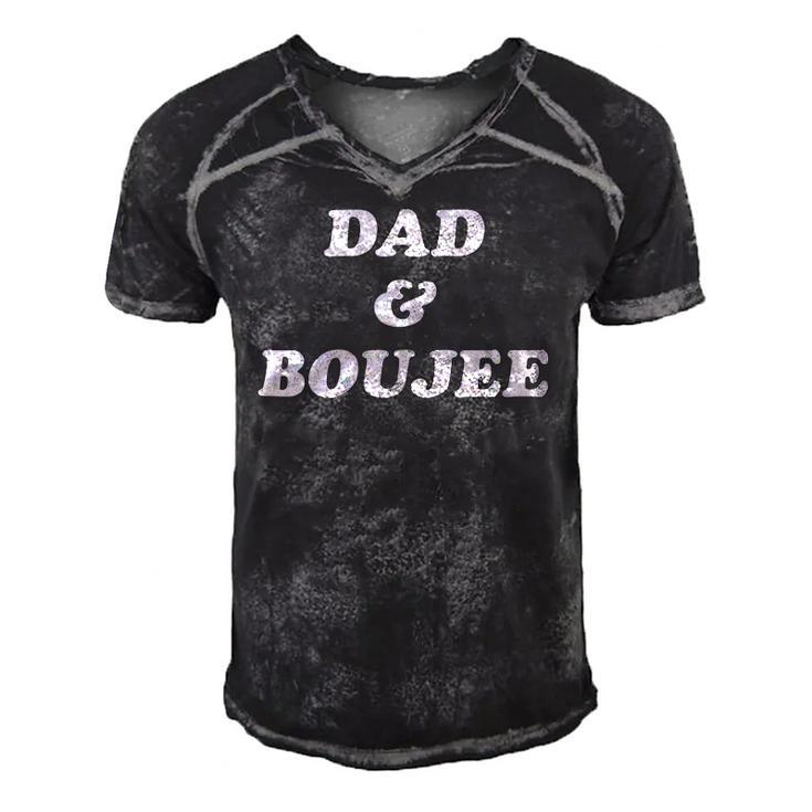 Mens Dad And Boujee Funny Fathers Day Top Men's Short Sleeve V-neck 3D Print Retro Tshirt
