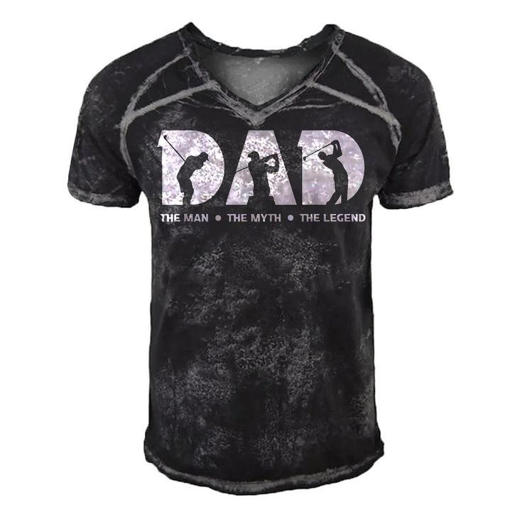 Mens Dad  For Men The Man The Myth The Legend Golfer Gift   Men's Short Sleeve V-neck 3D Print Retro Tshirt