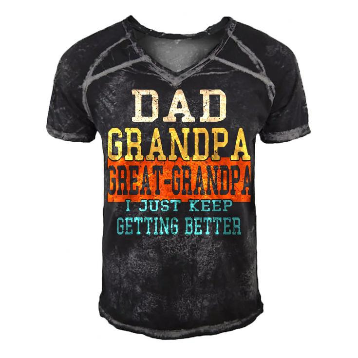 Mens Dad Grandpa Great-Grandpa Fathers Day From Daughter Wife Men's Short Sleeve V-neck 3D Print Retro Tshirt