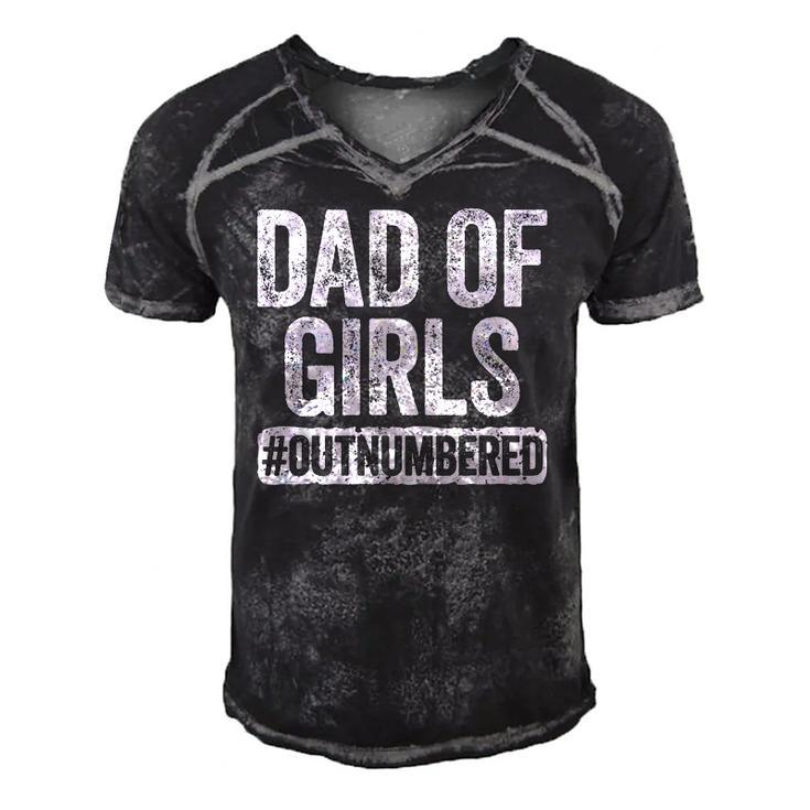 Mens Dad Of Girls Outnumbered Fathers Day Gift Men's Short Sleeve V-neck 3D Print Retro Tshirt