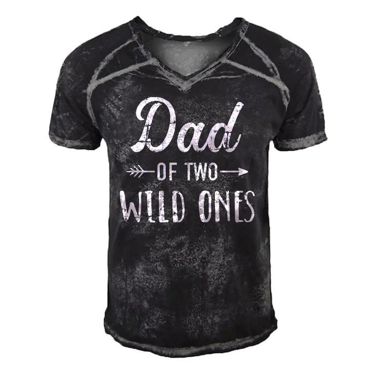 Mens Dad Of The Wild Ones For Father Of Daughters And Twins Men's Short Sleeve V-neck 3D Print Retro Tshirt