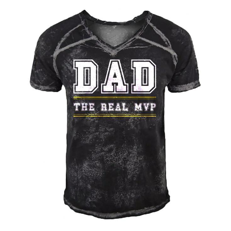 Mens Dad The Real Mvp Fathers Day Men's Short Sleeve V-neck 3D Print Retro Tshirt