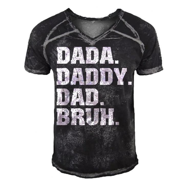 Mens Dada Daddy Dad Bruh From Son Boys Fathers Day  V3 Men's Short Sleeve V-neck 3D Print Retro Tshirt
