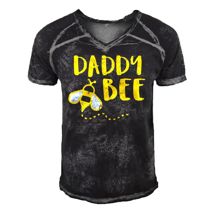 Mens Daddy Bee Family Matching Beekeeping Dad Papa Men Men's Short Sleeve V-neck 3D Print Retro Tshirt