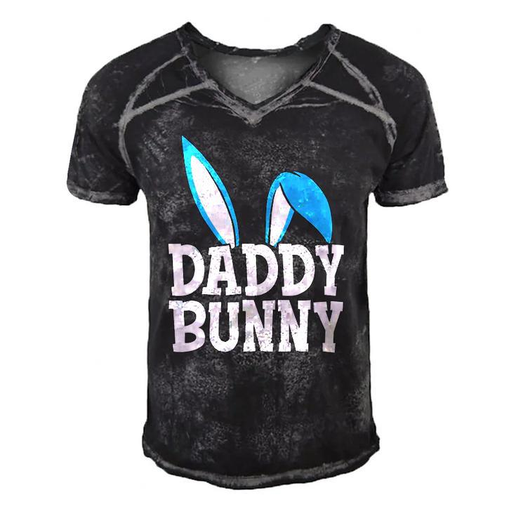 Mens Daddy Bunny Cute Easter Costume Dad Family Matching Men's Short Sleeve V-neck 3D Print Retro Tshirt
