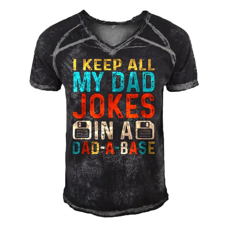 Mens Daddy  Dad Jokes Dad A Base Database Fathers Day Men's Short Sleeve V-neck 3D Print Retro Tshirt