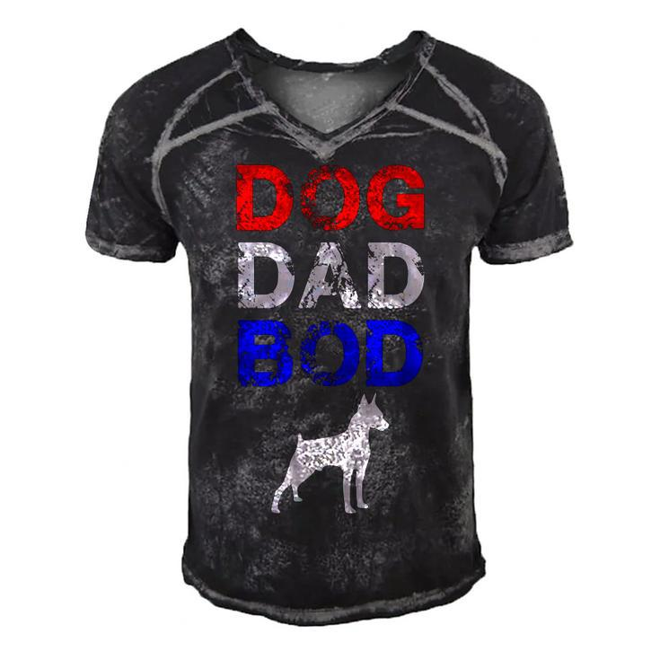 Mens Dog Dad Bod Doberman 4Th Of July Mens Gift Men's Short Sleeve V-neck 3D Print Retro Tshirt