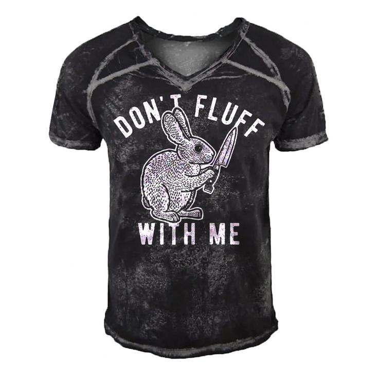 Mens Dont Fluff With Me Tshirt Funny Bunny Rabbit Easter Graphic Novelty Tee  176 Trending Men's Short Sleeve V-neck 3D Print Retro Tshirt