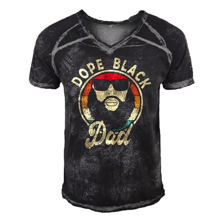 Mens Dope Black Dad - Black Fathers Matter Unapologetically Dope  Men's Short Sleeve V-neck 3D Print Retro Tshirt