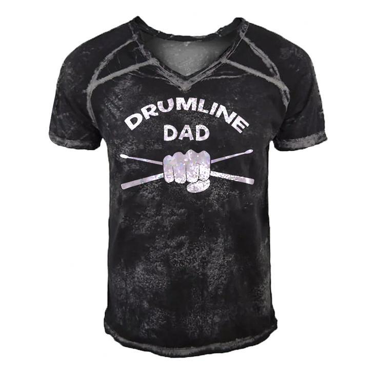 Mens Drumline Dad Music Marching Band Support Drumsticks  Men's Short Sleeve V-neck 3D Print Retro Tshirt