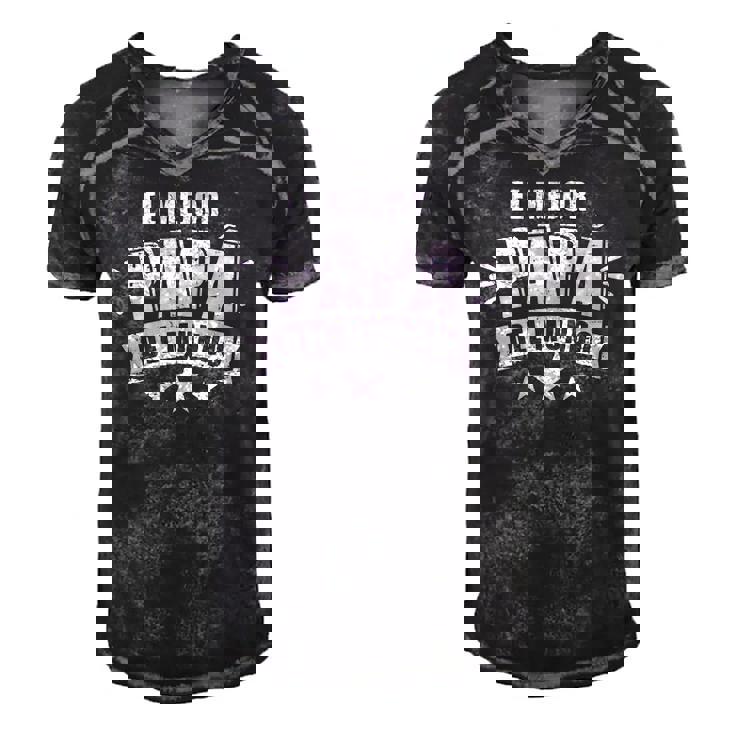 Mens El Mejor Papá Del Mundo Para Dia Del Padre  Men's Short Sleeve V-neck 3D Print Retro Tshirt