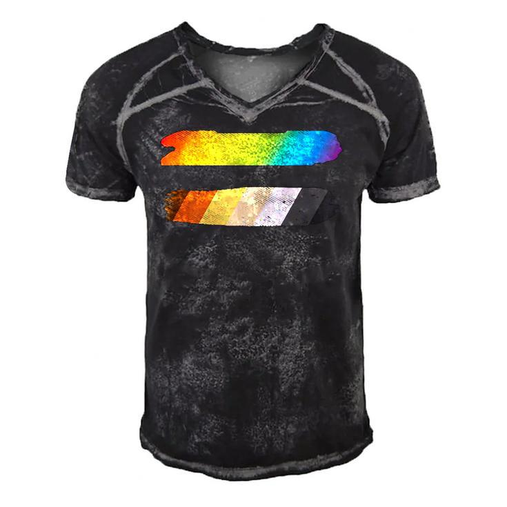 Mens Equal Sign Equality Lgbtq Gay Bear Flag Gay Pride Men Men's Short Sleeve V-neck 3D Print Retro Tshirt