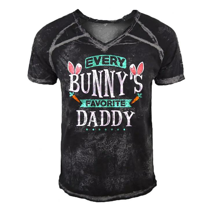 Mens Every Bunnys Favorite Daddy Tee Cute Easter Egg Gift Men's Short Sleeve V-neck 3D Print Retro Tshirt