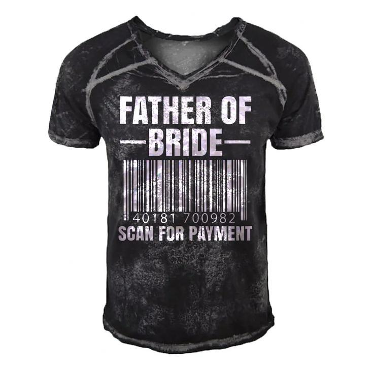 Mens Father Of The Bride Scan For Payment Wedding Dad Gift  Men's Short Sleeve V-neck 3D Print Retro Tshirt