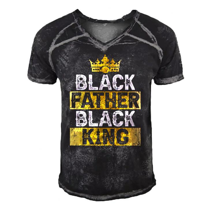 Mens Fathers Day Black Father Black King African American Dad Men's Short Sleeve V-neck 3D Print Retro Tshirt