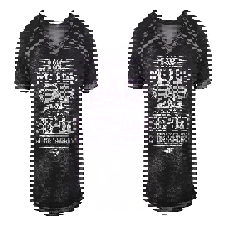 Mens Fathers Day  For Dad Best Dad And Stepdad From Wife  Men's Short Sleeve V-neck 3D Print Retro Tshirt