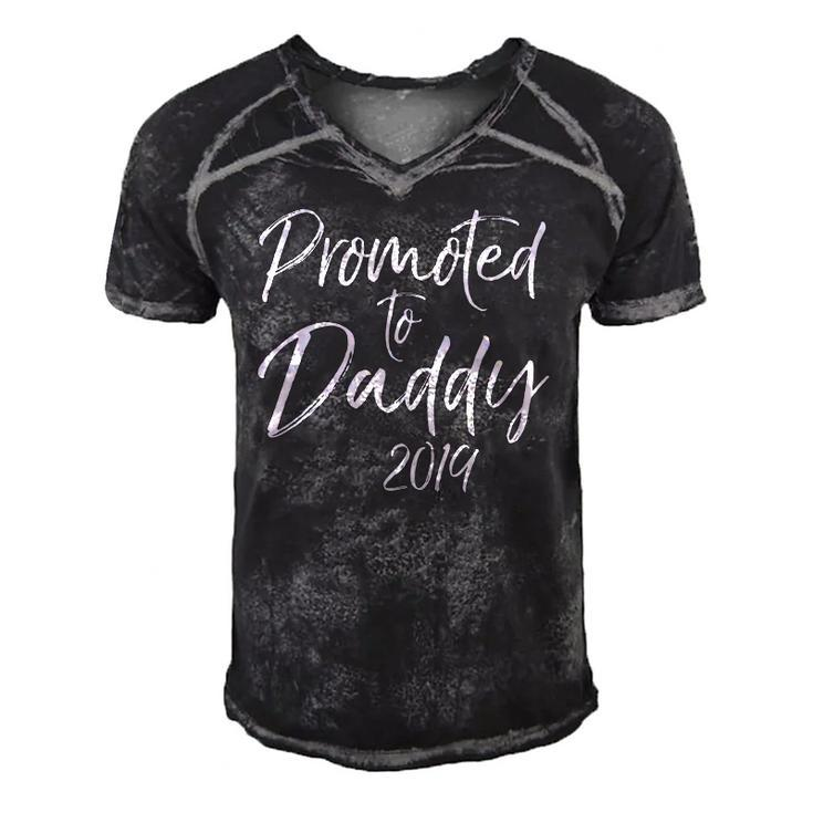 Mens Fathers Day New Dad Promoted To Daddy 2019  Men's Short Sleeve V-neck 3D Print Retro Tshirt